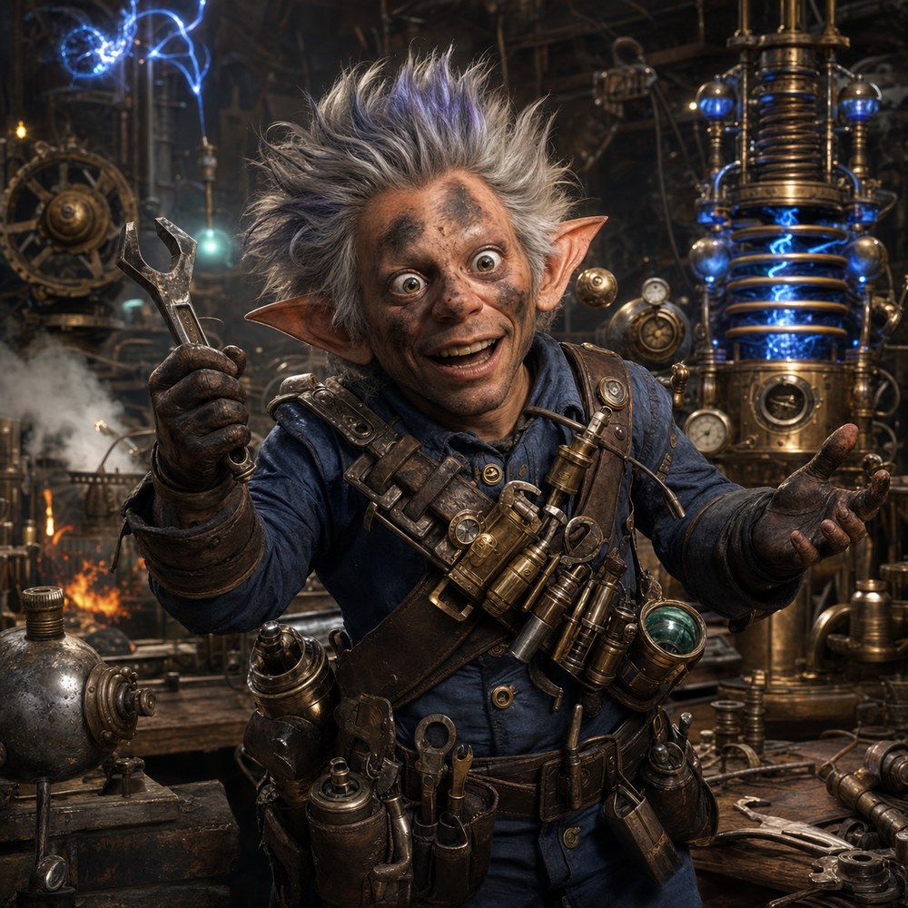 Portrait of Professor Fidget Nimble-Cog
